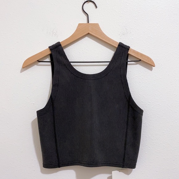Ribbed Softstreme Cropped Tank Black - Picture 1 of 5